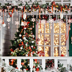 Giegxin 32 Pcs Crystal Christmas Ornaments Crystal Hanging Snowflakes Acrylic Xmas Tree Icicle Drop Decorations with Hooks for Christmas Snow Party Winter(Champagne)