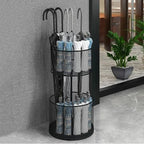 Metal Round Umbrella Holder, Umbrella Stand Rack for Entryway, Freestanding Umbrella Organizer, Cane Walking Stick Holder for Home Office Hotel(55x30(21.6"x11.8"), Black)