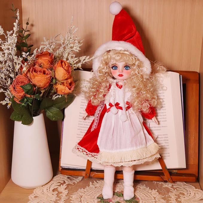 Original 1/6 Scale Anime Doll with Hand-Painted Face, Unique Cute Collectible Ball-Jointed Doll with Removable Outfit, 30cm Art Figure for Christmas & Birthday Gifts (Clara)