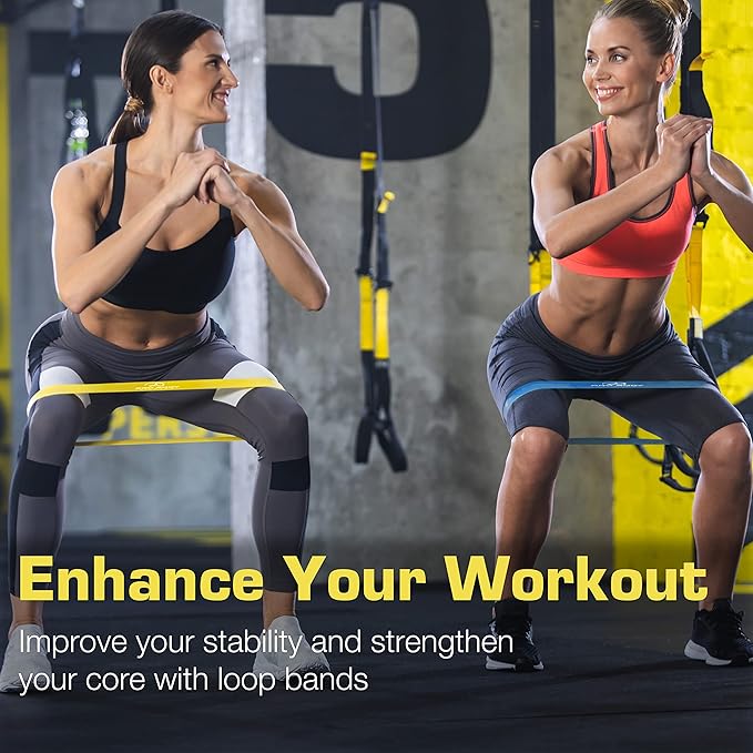 ProBody Pilates Loop Resistance Bands for Working Out, Set of 5 Exercise Bands Resistance, Workout Bands Resistance for Exercise, Small Physical Therapy Bands, 12" x 2"