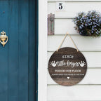 Wall Pediments Shoes Off Sign,Shoes Off Sign for Front Door,Since Little Fingers Touch Our Floor Door Sign,Please Take Your Shoes Off Sign,9.8x9.8 Inches（07）