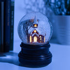 Ashfield & Harkness Sanctuary Church Decorative Snow Globe with Wind Up Music Box and LED Battery Operated Light