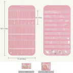 2-Pack Hanging Jewelry Organizer Storage, 40 Pockets 36 Hooks Necklace Earring Necklace Bracelet Ring Organizer, Double - Sided Design, Pink