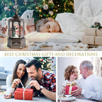 Christmas Snow Globes, 9.37" Snowman Glitter Water Lantern with 8 Songs, 6H Timer Battery & USB Powered Music Box for Christmas Decorations Indoor