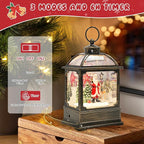 Christmas Snow Globe Lantern with Santa 8 Music Songs & 6H Timer Water Snow Globe Lantern USB & Battery Operated for Christmas Festival Decorations Gifts (Santa)