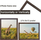 9 x 13 Picture Frame Set of 3, 13 x 9 walnut Wooden Frame Wall Gallery Poster Photo frame with Shatter Resistant Plexiglass,Horizontal and Vertical Formats for Wall Hanging, best gift