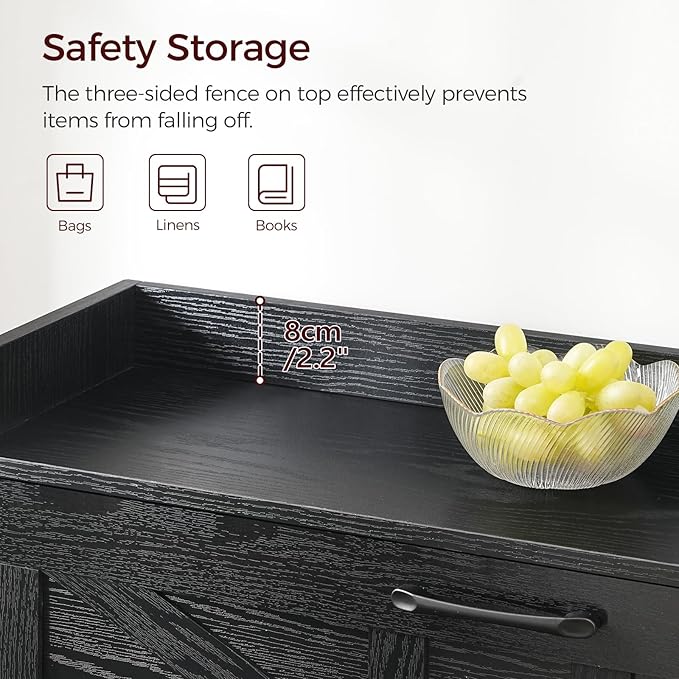 Shoe Storage Cabinet, Shoe Organizer with 2 Flip Drawers, Hidden Shoe Storage for Entryway, Freestanding Shoe Cabinet Organizer with Open Storages, Black SHHB9401