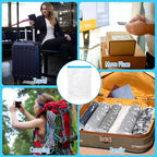 3PCS Travel Compression Bags, Roll-Up Vacuum Storage Bags for Clothes Travel - No Vacuum Needed, Reusable Space Saver Bag for Luggage,Suitcase,Backpack (19.7x13.4In)