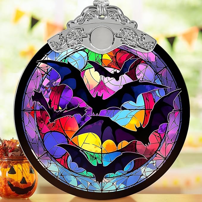 Jocidea Bat Hanging Ornament Glass Ornament - Christmas & Halloween Decoration - Keepsake Gift