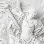 Design Toscano Michael the Archangel Slaying Demon Indoor/Outdoor Wall Frieze Sculpture, 22 inches wide, Cast Stone Resin, Antique Stone Finish