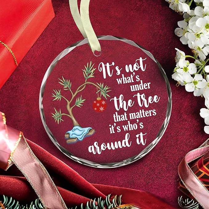 BSQUIELE Christmas Ornament Gifts for Women Men - Christmas Ornaments 2025 for Tree Decorations - Its Not What Under The Tree - Gift for Family, Coworker, Kid, Women, Men, Grandson, Granddaughter