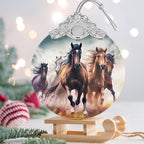 Christmas Ornaments - Stained Glass Christmas Decor - Horse Ornaments for Christmas Tree - Christmas Tree Ornament - Gifts for Friends, Coworker - Xmas Gift Ideas - Gift Exchange