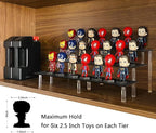 AZEAM 2 Packs 15 3/4 inch Acrylic Riser Display Stand Shelf Clear 3 Tier Display Shelves Compatible with Figures Cupcake Stand Food Dessert Holder