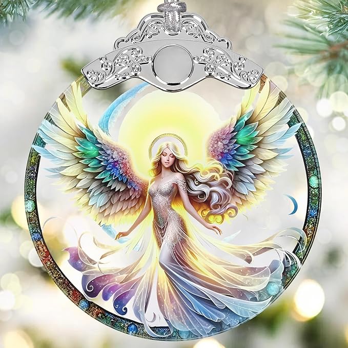 Jocidea Stained Glass Hanging Decor - Christmas Tree Ornaments - Gifts for Women, Mom