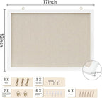 DAHAPYBOO Cork Board with Linen White,Bulletin Board 17"x12" Hanging Corkboards for Office Home School Message Board or Vision Board Decoration.