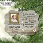 HYTURTLE Personalized Memorial Sympathy Christmas Ornament Tree Decor Gifts for Family Loss of Loved One Mom Dad in Heaven - Remembrance Gifts - Custom Name Photo 2D Flat Aluminium Ornament