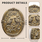 Vintage Bird Wall Art 2 Pack Antique Wall Decor Retro Wall Art Bird Wall Sculpture Hand Painted Wall Decoration with Embossed Birds Design Vintage Decor for Living Room Bedroom Gallery Unique Gifts (Gold Birds)