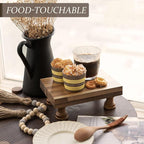 EOSAHR Farmhouse Wooden Riser for Display : Decorative Pedestal Stand for Kitchen Decor and Perfume Tray for Bathroom Counter Organizer - The Home Decor for Apartment Essentials (Acacia Wood)