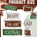Yuntau 4 Pcs Football Fall Table Decoration Happy Football Wooden Block Sign Rugby Tiered Tray Decor Centerpiece Decorative Faux Book Stack for Holiday Tabletop Fireplace Shelf Desk Party Decor