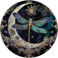 Vintage Dragonfly Moon Sign Metal Sign Retro Round Tin Sign Aluminum Sign for Farmhouse Yard Home Bar Bedroom Wall Decor 8 Inch