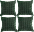 Fancy Homi 4 Packs Decorative Throw Pillow Covers for Living Room Couch Bed, Modern Farmhouse Boho Home Décor Accent Cushion Case, 20" x 20", Forest Green