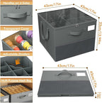 2 Pack Shoe Organizer for Closet, Large Shoe Box Storage Containers, Foldable Shoe Storage Organizer Box Bin with Adjustable Dividers and Clear Cover, Space Saving Shoes Holder, Gray