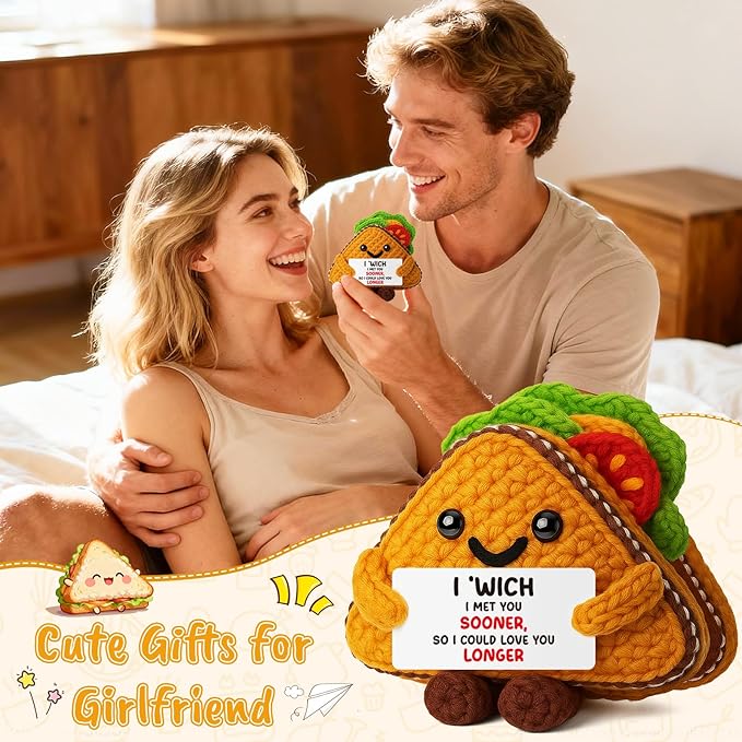 MY-ALVVAYS Funny Love Romantic Sandwich Gifts for Him Her Wife Women, Valentines Anniversary Day Birthday Gift for Couples, Handmade Cute Collectible Dolls