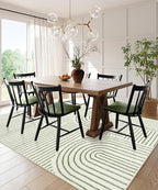 Lahome Abstract 10x14 Area Rugs for Living Room Bedroom, Soft Large Washable Rugs, Ultra-Thin Non-Slip Modern Dining Room Rug Non-Shedding Accent Carpet for Office, Green
