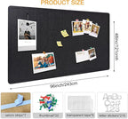 Large Bulletin Board - Foldable 96x48 Inches Cork Board Alternative with 20 Push Pins and 237 Pcs Glitter Letters, 8' x 4' Self-Adhesive Felt Bulletin Board for Wall, Home Office Decor