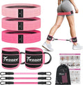 WOQQW Resistance Bands Set - Ankle Resistance Bands with Cuffs for Legs & Glute Workout, Fabric Booty Bands for Women, Home Gym Exercise Equipment for Hip, Pilates, Fitness, Yoga, Physical Therapy