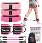 WOQQW Resistance Bands Set - Ankle Resistance Bands with Cuffs for Legs & Glute Workout, Fabric Booty Bands for Women, Home Gym Exercise Equipment for Hip, Pilates, Fitness, Yoga, Physical Therapy