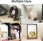 NiHome 6" Multi-Purpose Wooden Display Stands for Plates, Photos, Books, Vinyl Records, Tablets, Small Art Pieces, Retro Style Stable Solid Holder for Home Decor, Retail Displays, Art Showcases (6PCS)
