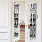 Over The Door Shoe Organizer, 14 Large Mesh Pockets Hanging Shoe Rack for Closet Organizers and Storage, White, 2-pack (white)
