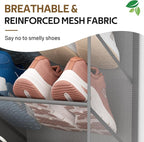 MISSLO 30 Pairs Over the Door Shoe Organizer Breathable Mesh Hanging Shoe Rack for Closet Storage with Wide Deep Pockets 10 Tier Shoes Holder Fit All the Family's Sneakers, Boots, Heels (Grey, 71")