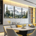 MHARTK66 Large Size Wall Art for Living Room Modern Wall Decor for Bedroom Office Decor Abstract Mountain Forest Landscapes Ink Painting 3 Piece Framed Canvas Art Prints Ready to Hang Wall Pictures