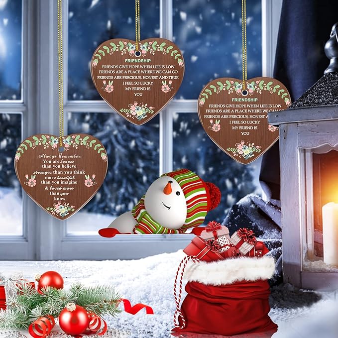Friendship Gift for Best Friend, Jocidea Friendship Christmas Tree Ornaments Cheer Up Gifts for Women Friends Birthday Gifts Thinking of You Gifts Inspirational Gifts for Women - Best Gifts for Women