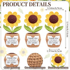 Wavwavw 3 Pack Teacher Appreciation Gift Positive Flower Handmade Crochet Doll Thank You for Helping Me Grow Gifts Back to School Gifts for Women Teacher(Puzzle Sunflower)