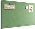 Fluxynara Bulletin Board,35.4" x 23.6" Cork Board Alternative with 12 Safe Removable Adhesive Tabs, Foldable Felt Pin Board for Home Office, Classroom, Bedroom,Entryway for Walls—Moss Green