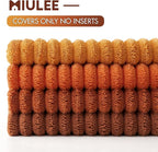 MIULEE Boho Farmhouse Throw Pillow Covers 18x18 Inch Set of 4 Mordern Nordic Cushion Covers Soft Corduroy Home Decor for Couch Bed Sofa Living Room Orange Rust