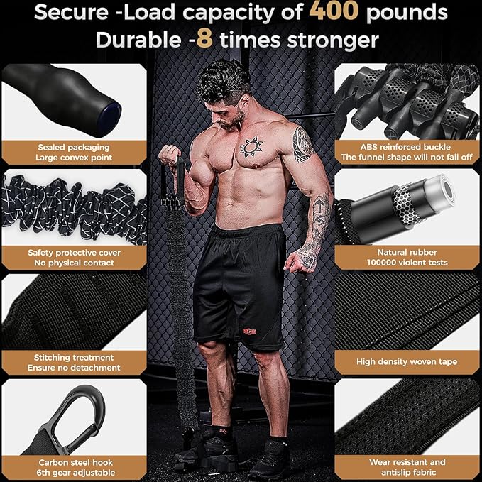 Innstar Pull Up Assistance Bands, Heavy Duty Resistance Band for Pull Up Bar, Adjustable Weight/Size with Fabric Feet/Knee Rest, 3 Bands for Pull Up Assist for Strength Training
