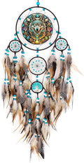 Wolf Dream Catchers,Large Dream Catcher for Bedroom Adult,Dreamcatcher for Wall Hangings,Teen Dorm Room Decor Festival Gift,Decor for Office, Room, Home (Wolf Dream Catchers)