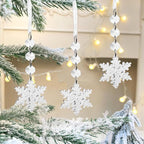 20 Pcs Plastic Winter Snowflake Drip Ornaments Xmas Tree Hanging Decorations for Christmas Tree Wedding Birthday Party Home Window Door Decorations (Transparency)