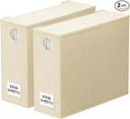 SpaceAid 2 Pack Bed Sheet Organizers and Storage, Foldable Sheet Organizer for Linen Closet, Sheets Set Folder Keeper with Window XL (Queen & King Size) Organizing Bedding Container, Beige