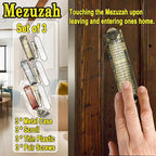 3 Pack Mezuzah with Scroll for Door - Jewish Mezuzah for Door Metal Cases with English and Hebrew Blessing for House Warming Hanukkah Gift (Antique Gold Silver Bronze)