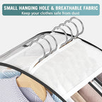Clear Garment Bags for Hanging Clothes 10” Gusseted, Suit Bags for Closet Storage, Hanging Plastic Clothes Cover for Coat, Dress, Fur, Shirt, 4 Pack, 40” Long