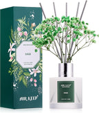 Airkeep Reed Diffuser Set, 3.38 fl oz (100 ml) - Sage Lemon Oil Diffusers with 8 Reed Sticks, Home Fragrance Reed Diffuser for Bathroom Shelf Decor
