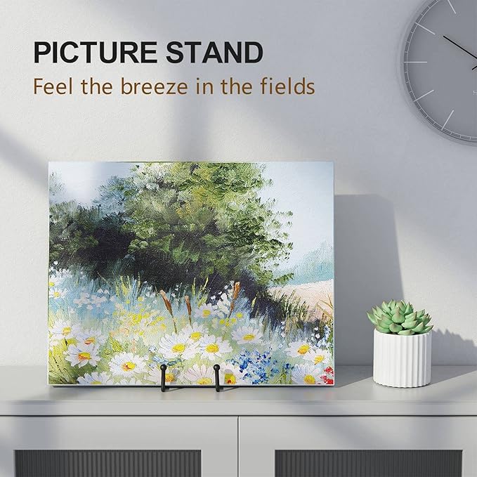 3 Pack 6 Inch Plate Stands for Display Picture - Vinyl Table Top Display, Decorative Metal Frame Holders for Book , Photo and Platter, Tabletop Art, Black 3 Packs