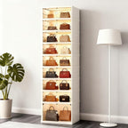 Elayce Nine-Layer Shoe Rack, Foldable Storage Box, Transparent Magnetic Door, no Installation Required, entryway Closet in White