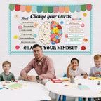 Growth Mindset Bulletin Board Classroom Decoration Flower Themed Change Your Mindset Bulletin Board Set Daisy Brain Cutouts Spring Positive Sayings Posters Decor for Back to School Teacher