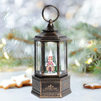 Christmas Snow Globes, 9.37" Church Glitter Water Lantern with Song, 6H Timer Battery & USB Powered Music Box for Christmas Decorations Indoor